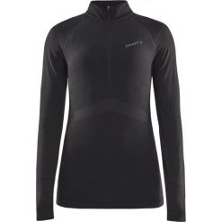 Koszulka z długim rękawem 1/4 zip dla kobiet Craft Active Intensity. Czarne t-shirty damskie Craft, bez wzorów, bez kołnierzyka. Za 314.00 zł.