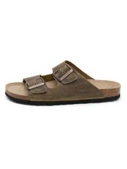 SABOKETS Skórzane klapki w kolorze khaki rozmiar: 42. Brązowe klapki i japonki męskie SABOKETS. Za 165.99 zł.