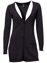 Heine Kardigan w kolorze czarnym rozmiar: 42. Czarne kardigany damskie Heine, bez wzorów, z bawełny. Za 88.02 zł.