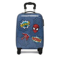 Walizka dziecięca Spiderman Ultimate. Niebieskie walizki Spiderman Ultimate, bez wzorów, małe. Za 219.99 zł.