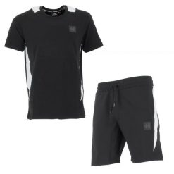 Zestaw Szorty + T-shirt Helvetica 40 LACAGE. Białe szorty męskie HELVETICA, s, bez wzorów, z bawełny, bez kołnierzyka. Za 369.55 zł.