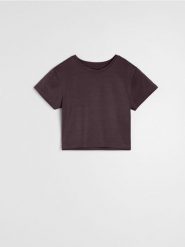 Bawełniana koszulka - czerwony. Czerwone t-shirty damskie Sinsay, l, bez wzorów, z bawełny, bez kołnierzyka. Za 9.99 zł.