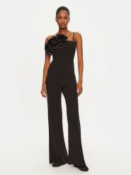 Rinascimento Kombinezon CFC0121696003 Czarny Regular Fit. Czarne kombinezony damskie RINASCIMENTO, s, bez wzorów, z syntetyku, bez kołnierzyka, bez ramiączek. Za 389.99 zł.