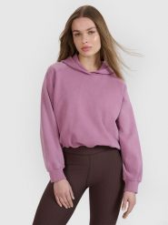 4F Bluza dresowa cropped nierozpinana z kapturem damska 4F x Anna Lewandowska - różowa M. Czerwone bluzy sportowe damskie 4f, m, z bawełny. Za 149.99 zł.