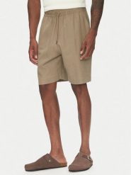 Emporio Armani Szorty materiałowe EM000681 AF12356 U6189 Brązowy Regular Fit. Brązowe szorty męskie Emporio Armani, z materiału, bez kołnierzyka. Za 429.99 zł.