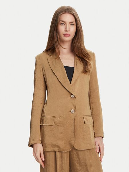 Marella Marynarka Selz 2513041085 Beżowy Regular Fit. Brązowe marynarki i żakiety damskie Marella, bez wzorów, z acetatu. Za 669.99 zł.