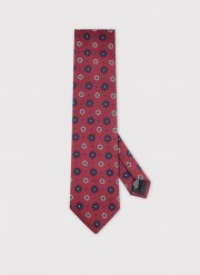 PAKO LORENTE - Bordowy krawat w kwiaty. Czerwone krawaty i muchy męskie Pako Lorente, bez wzorów, z poliesteru. Za 99.99 zł.