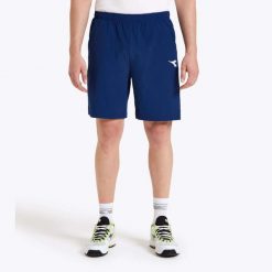 Spodenki krótkie męskie DIADORA SHORT COURT. Niebieskie szorty męskie Diadora, bez kołnierzyka. Za 49.99 zł.