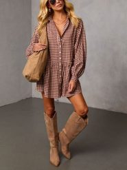 LA Angels Sukienka w kolorze beżowo-brązowym rozmiar: L. Brązowe sukienki damskie LA Angels, na co dzień, l, bez wzorów, bez kołnierzyka, bez ramiączek, mini, proste. Za 165.99 zł.