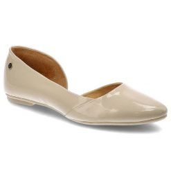Beżowe Baleriny Maciejka Eleganckie Obuwie Damskie. Brązowe baleriny damskie Maciejka, bez wzorów, ze skóry, bez obcasa, na płaskiej podeszwie. Za 159.00 zł.