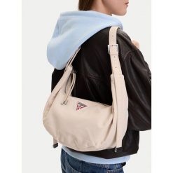 Torebka Guess Jeans. Brązowe torebki klasyczne damskie Guess Jeans, z aplikacjami, z jeansu, bez dodatków. Za 169.99 zł.