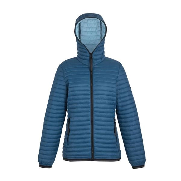 Kurtka Ocieplana Damska Rigain. Niebieskie kurtki damskie Regatta, bez wzorów, z puchu, bez kaptura. Za 151.99 zł.
