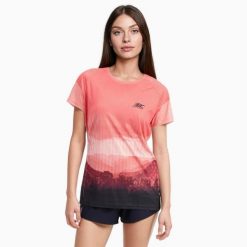 Damska koszulka oddychająca do biegania ADVENTURE. Brązowe bluzki sportowe damskie BODYCROSS, l, z materiału, bez kołnierzyka, bez ramiączek. Za 292.99 zł.