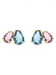 Luxenter Kolczyki-wkrętki z cyrkoniami rozmiar: onesize. Niebieskie kolczyki damskie Luxenter, z cyrkonią, srebrne. Za 152.26 zł.