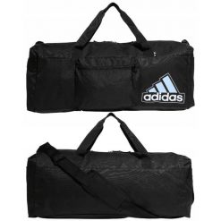 Torba Adidas Essentials Seasonal Duffel sportowa. Czarne torby podróżne damskie Adidas, bez wzorów. Za 127.30 zł.