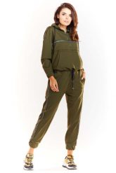 Khaki Krótka Bluza z Kapturem z Błyszczącą Tasiemką. Brązowe bluzy z kapturem damskie Infinite You, l, z bawełny. Za 194.90 zł.