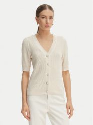 Morgan Kardigan 261-MYRTILE Beżowy Slim Fit. Brązowe kardigany damskie Morgan, xs, bez wzorów, z bawełny. Za 229.99 zł.