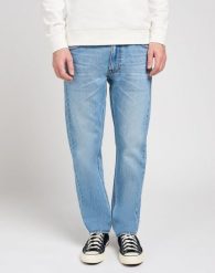 MESKIE SPODNIE LEE DAREN ZIP FLY SOLID BLUES 112350160. Spodnie materiałowe męskie Lee, bez wzorów, z jeansu. Za 219.99 zł.