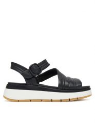 Clarks Sandały Tuscan Strap 26181473 Czarny. Czarne sandały damskie Clarks, bez wzorów, ze skóry, bez obcasa, na koturnie. Za 289.99 zł.