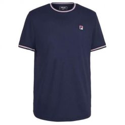 Koszulka sportowa męska Fila Marlon. Niebieskie t-shirty sportowe męskie Fila, l, z materiału, bez ramiączek, na fitness i siłownię. Za 131.99 zł.