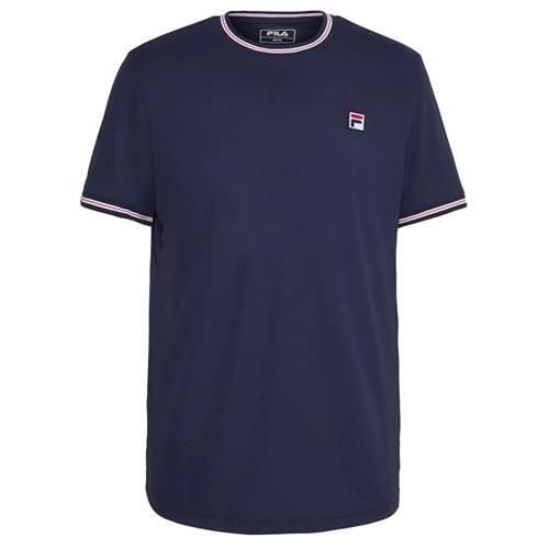 Koszulka sportowa męska Fila Marlon. Niebieskie t-shirty sportowe męskie Fila, l, z materiału, bez ramiączek, na fitness i siłownię. Za 131.99 zł.