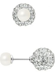 Mitzuko Srebrne kolczyki-wkrętki z perłami rozmiar: onesize. Białe kolczyki damskie Mitzuko, z kryształem, srebrne. Za 260.99 zł.