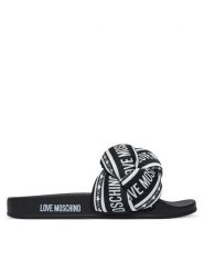 LOVE MOSCHINO Klapki JA28312G0OIW300A Czarny. Czarne klapki damskie Love Moschino, bez wzorów, z materiału, bez obcasa. Za 679.99 zł.