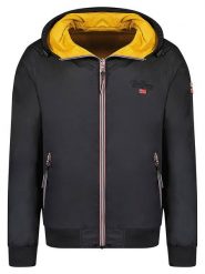 Geographical Norway Dwustronna kurtka przejściowa "Arrivial" w kolorze żółto-czarnym rozmiar: M. Czarne kurtki męskie Geographical Norway, m, bez wzorów, bez kaptura. Za 176.50 zł.
