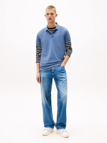 TOMMY JEANS Koszulka polo w kolorze błękitnym rozmiar: M. Niebieskie koszulki polo męskie Tommy Jeans, m, bez wzorów, z bawełny, bez ramiączek. Za 209.33 zł.