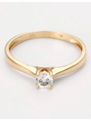 DIAMOND & CO Złoty pierścionek "Fleur de Soleil" z cyrkonią rozmiar: 54. Żółte pierścionki damskie Diamond & Co, z cyrkonią, złote. Za 704.47 zł.