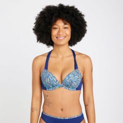 Góra kostiumu kąpielowego surfingowego damska Olaian Elena Foly. Bikini damskie OLAIAN, bez wzorów. Za 79.99 zł.