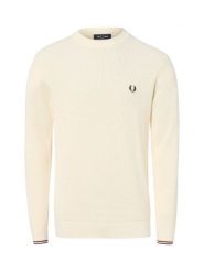 Fred Perry Sweter Mężczyźni Bawełna biały, XL. Białe swetry męskie Fred Perry, m, bez wzorów, z bawełny, bez kołnierzyka. Za 799.95 zł.