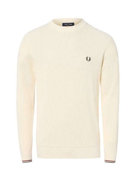 Fred Perry Sweter Mężczyźni Bawełna biały, XL. Białe swetry męskie Fred Perry, m, bez wzorów, z bawełny, bez kołnierzyka. Za 799.95 zł.