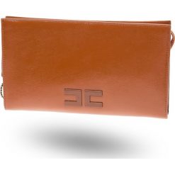 TOREBKA ELISABETTA FRANCHI. Brązowe torebki wieczorowe Elisabetta Franchi, bez wzorów, ze skóry ekologicznej, bez kołnierzyka, bez ramiączek. Za 349.50 zł.