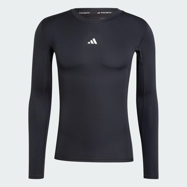 Koszulka TECHFIT Compression Training Long Sleeve. Czarne t-shirty sportowe męskie Adidas, l, z dzianiny, bez ramiączek, na fitness i siłownię, techfit (adidas). Za 179.00 zł.