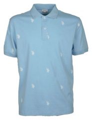 U.S. Polo Assn. Koszulka polo w kolorze błękitnym rozmiar: L. Niebieskie koszulki polo męskie U.S. Polo Assn., l, bez wzorów, z bawełny, bez ramiączek. Za 152.98 zł.
