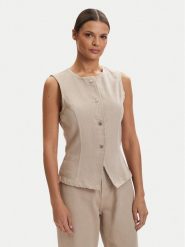 ONLY Kamizelka Everly 15364370 Beżowy Regular Fit. Brązowe kamizelki damskie Only, l, z bawełny. Za 169.99 zł.