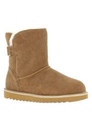 Gooce Skórzane botki zimowe "Colorado" w kolorze jasnobrązowym rozmiar: 40. Brązowe botki damskie Gooce, na zimę, ze skóry, bez obcasa, bez zapięcia. Za 252.99 zł.