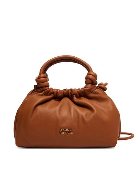 Tommy Hilfiger Torebka Th Soft Leather Med Crossover AW0AW18369 Brązowy. Brązowe torebki klasyczne damskie Tommy Hilfiger, bez wzorów, ze skóry, bez dodatków. Za 849.99 zł.