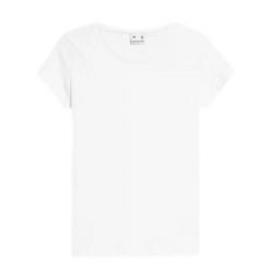 Koszulka Damska 4F. Białe t-shirty damskie 4f, bez wzorów, bez kołnierzyka. Za 60.99 zł.