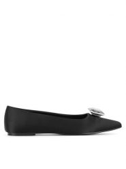 DeeZee Baleriny R24SS04000 Czarny. Czarne baleriny damskie DeeZee, bez wzorów, z materiału, bez obcasa. Za 79.99 zł.