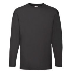 Koszulka Z Długim Rękawem Dla Dorosłych Unisex Valueweight. Czarne bluzki damskie Fruit of the Loom, xl, bez wzorów, sportowe, bez kołnierzyka, bez ramiączek. Za 65.99 zł.