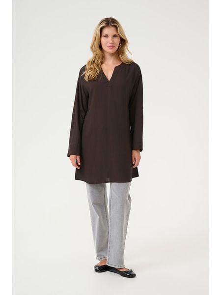 Kaffe Tunika w kolorze brązowym rozmiar: 46. Brązowe tuniki damskie Kaffe, na co dzień, bez wzorów, bez kołnierzyka, bez ramiączek. Za 104.99 zł.