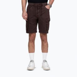Spodenki męskie Pitbull Proctor Drawstring Cargo. Brązowe szorty męskie PITBULL, bez wzorów, z bawełny. Za 179.99 zł.