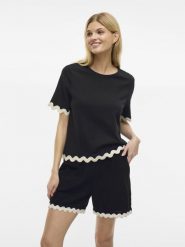 Vila Koszulka Kobiety Bawełna (100%) czarny, S. Czarne t-shirty damskie Vila, s, bez wzorów, z bawełny, bez kołnierzyka. Za 149.95 zł.