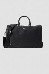 GUESS Czarna męska podróżna torba Torino Duffle. Czarne torby podróżne męskie Guess, z aplikacjami, ze skóry ekologicznej. W wyprzedaży za 772.99 zł.