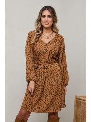 Plus Size Company Sukienka "Liliana" w kolorze karmelowym rozmiar: 40. Brązowe sukienki damskie Plus Size Company, plus size, bez wzorów, klasyczne, bez kołnierzyka, plus size, bez ramiączek, midi. Za 109.52 zł.