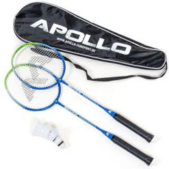 Zestaw Apollo Badminton Match Pro 400 – 2 rakiety, lotki i torba. Niebieskie torebki klasyczne damskie Apollo, bez wzorów, bez dodatków. Za 117.99 zł.
