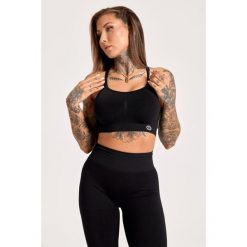 Stanik fitness cardio damski Gym Glamour push up 2.0. Czarne biustonosze sportowe damskie GYM GLAMOUR, bez wzorów. Za 159.99 zł.