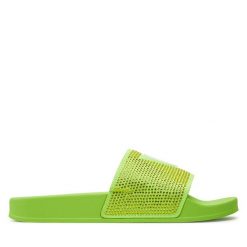 Klapki Guess. Zielone klapki damskie Guess, z aplikacjami, bez obcasa. Za 89.99 zł.
